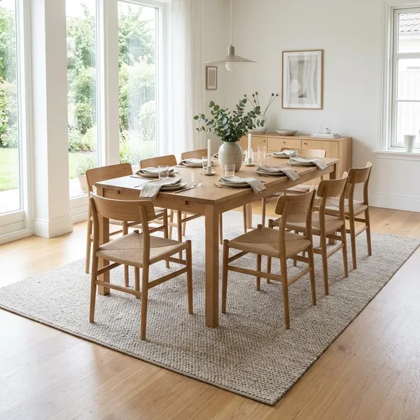 Welke maat vloerkleed past bij jouw tafel