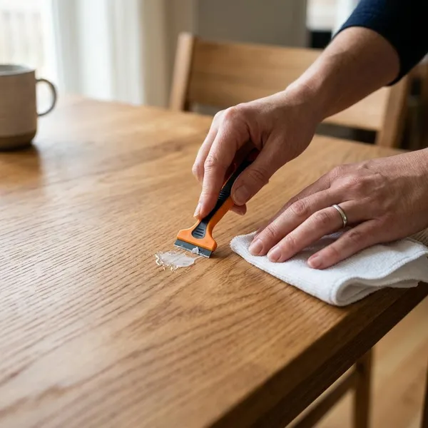 hoe krijg ik secondelijm van mijn tafel