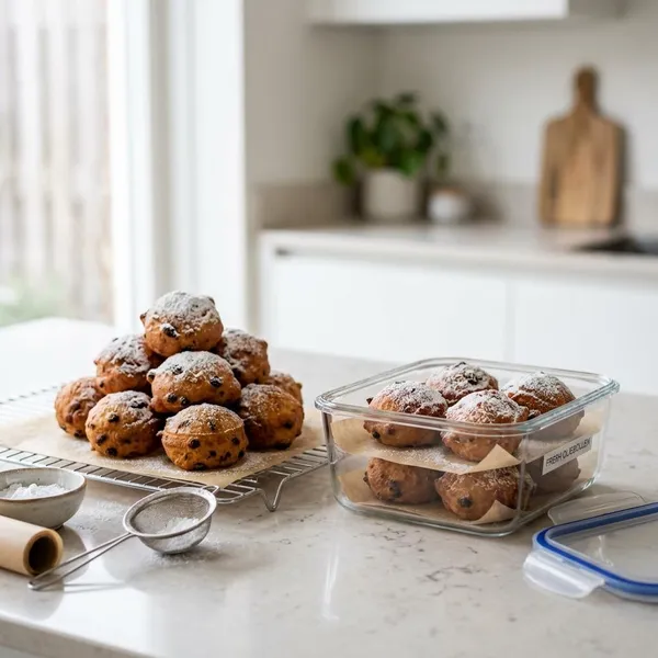 hoe lang kun je oliebollen bewaren in de vriezer