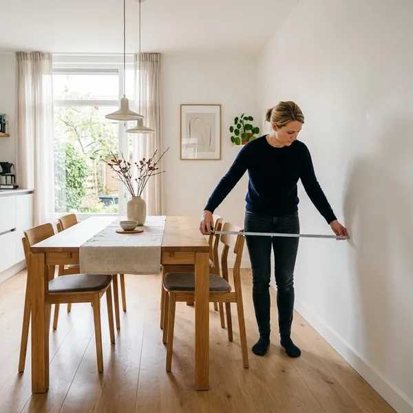 Hoe ver zet je een tafel van de muur in een kleine ruimte