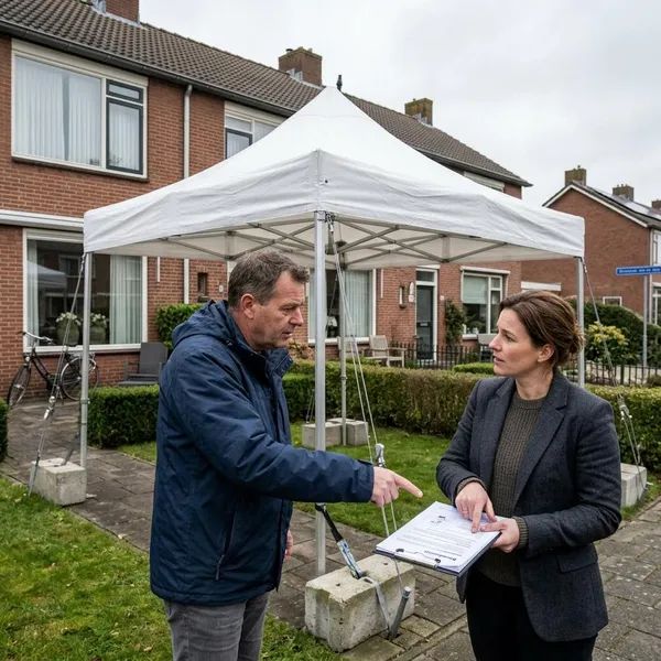 Wanneer wordt een tent sneller als bouwwerk gezien