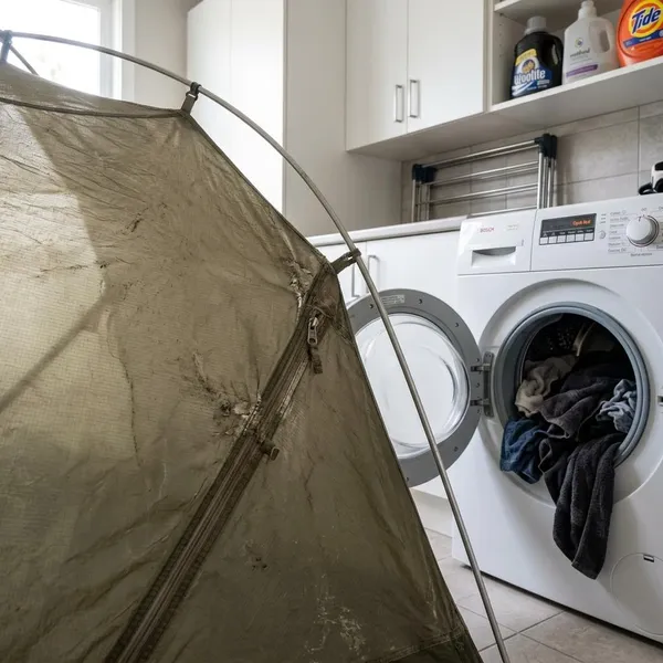 kan een tent in de wasmachine