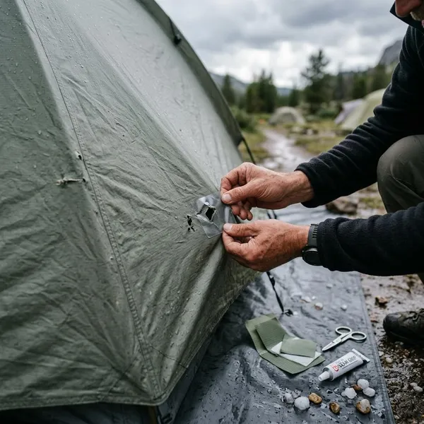 Hagelschade aan je tent herstellen