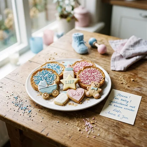 Kraamkoekjes verpakken als traktatie