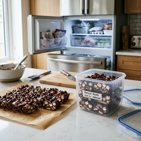 moet rocky road in de koelkast of vriezer