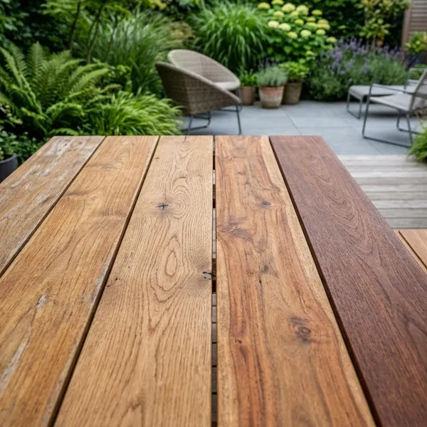 welk hout voor buiten tafel