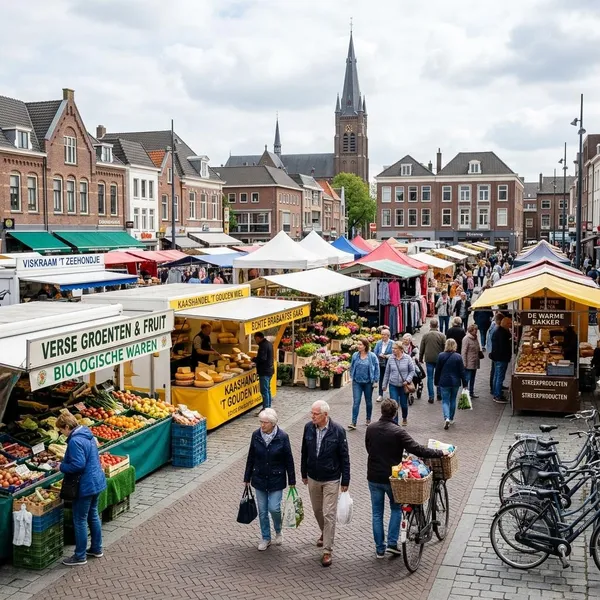Welke kramen staan er meestal op de markt in Tilburg?