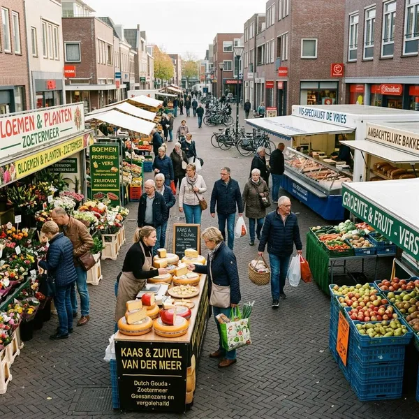 Welke kramen staan er meestal op de markt in Zoetermeer
